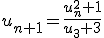 u_{n+1}=\frac{u_n^2+1}{u_3+3}